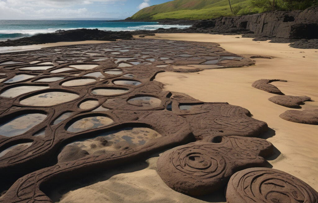 Low tides uncover 5,00-year-old hidden petroglyphs on Hawaii’s Oahu coastline