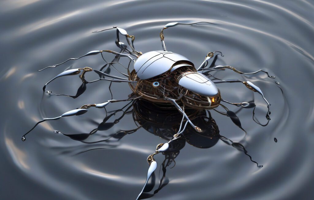 Researchers create tiny robot inspired by water striders that skims across water