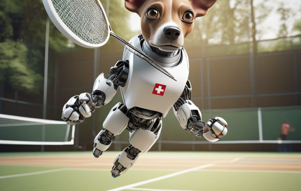Video: Swiss robot dog plays perfect badminton shots with AI-guided precision